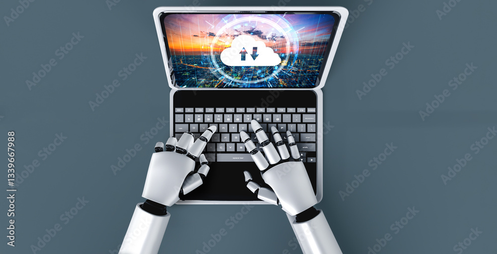 Poster cloud computing software for modish remote work and personal data storage