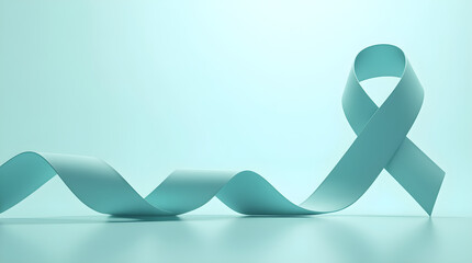 Teal Awareness Ribbon - Cancer Awareness Symbol of Hope and Health
