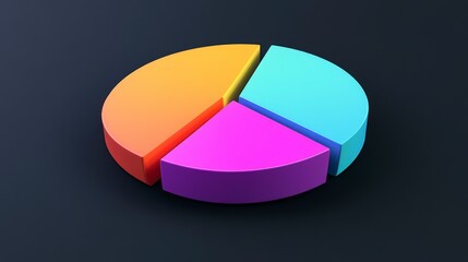 Obraz premium Vibrant Colorful Pie Chart for Business Data Visualization