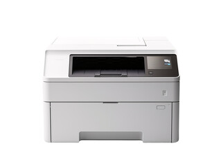 a white printer with a black screen