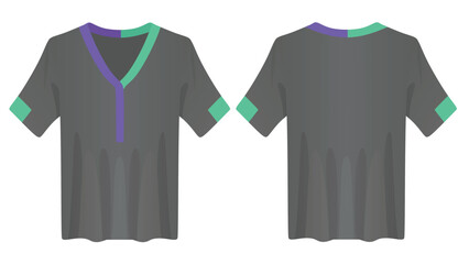 Colorful v neck t shirt. vector