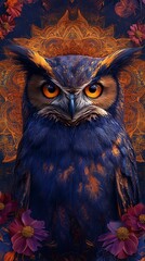 Majestic owl captured in vibrant colors and detail high resolution photo