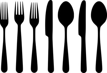 silhouette cutlery icon vector illustration cut out white background
