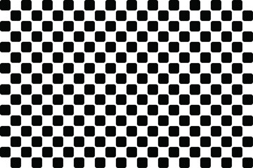 Classic Black and White Checkerboard Grid Design (Rounded Corners)