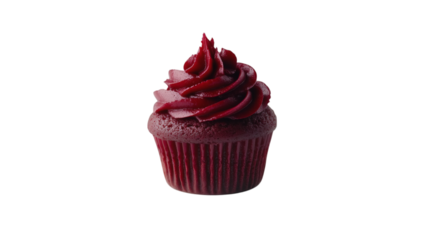 Red velvet cupcake isolated on white background