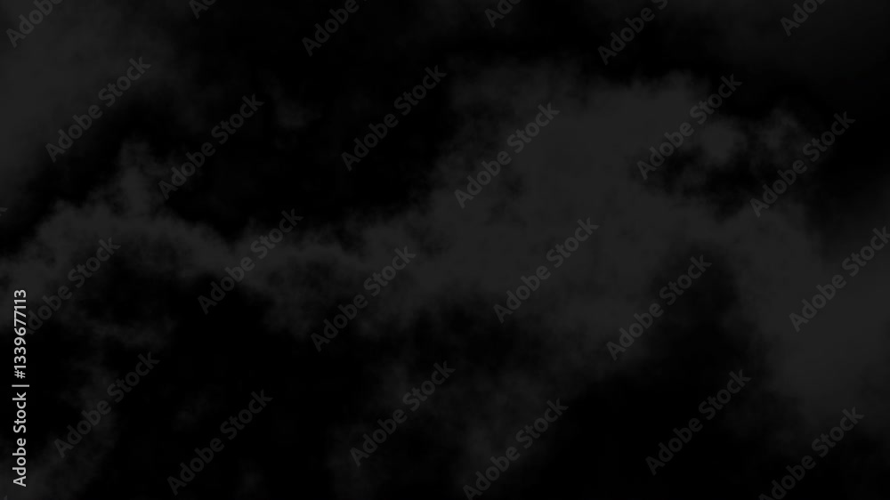 Poster dark fog smoke overlay on black background. black loop background