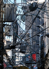 Chaotic power cables in Osaka, Japan