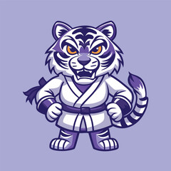 Mighty Karate Tiger Logo Mascot: Fierce and Fearsome