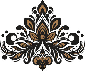 Vector damask element.