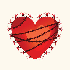 heart made of red paint splashes vector