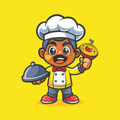 Animated Kids Chef Mascots with Cartoonish Designs