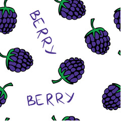berris blueberry seamless pattern. Vector illustration