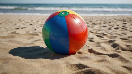 Beach ball on the beach