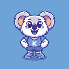 Cool and Sporty Koala Mascot Character in Athletic Wear