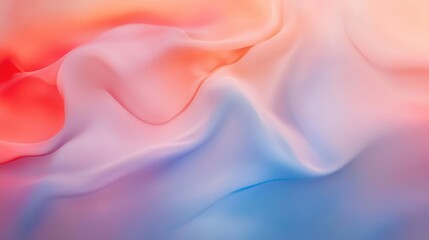 Obraz premium Abstract Pastel Fabric Texture Background Soft Pink Orange Blue Gradient Waves Drape