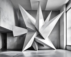 Contemporary Star Shaped Abstract Sculpture Installed in a Modern Room
