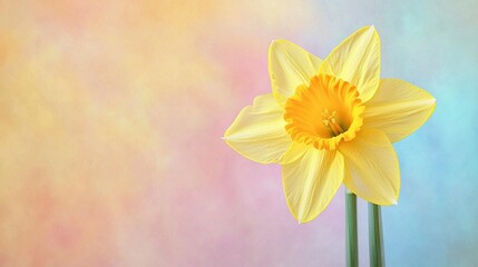 Fototapeta premium Daffodil in multicolored background