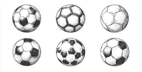 A modern illustration set featuring European sports and a fast-moving black and white ball