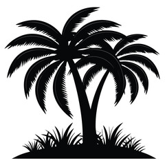 Fototapeta premium vector silhouette of palm trees