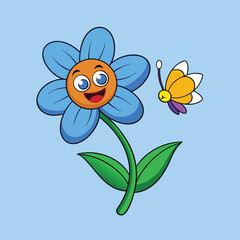 butterfly and flower vector