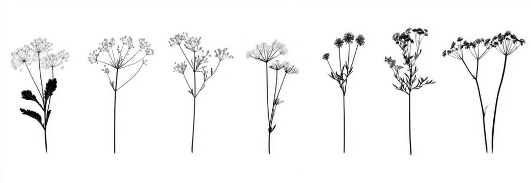 A symbolic depiction of a feverfew flower in silhouette, set against a transparent background