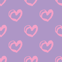 Seamless pattern with hand drawn heart doodle for decorative print, wrapping paper, greeting cards and fabric