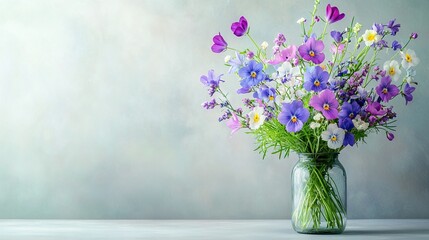 Fototapeta premium one filled with purple & white, the other filled with white flowers