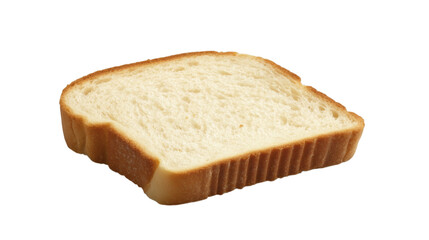Single slice of white bread isolated on white background.