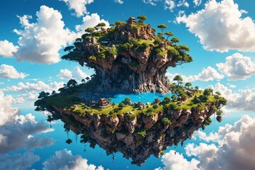 tropical island in the ocean