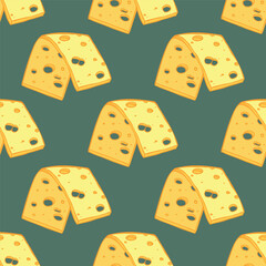 Seamless pattern with cheese doodle for decorative print, wrapping paper, greeting cards, wallpaper and fabric