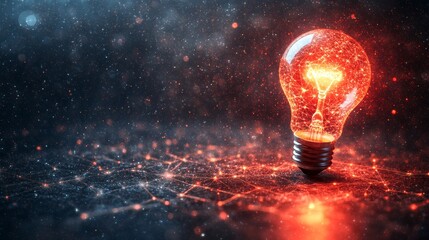 Several tiny, unlit bulbs surround a single, large illuminated bulb, representing wasteful energy consumption