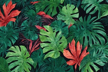 Fototapeta premium red leaves background