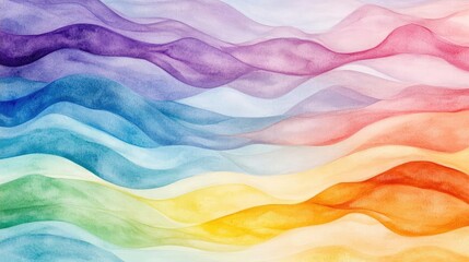 Abstract Watercolor Rainbow Wave Backgrounds for Illustrations and Designs and Artworks and Nature Inspired Visuals and Other Media. And Abstract Art Visuals and Colorful Backgrounds and Beautiful