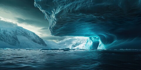 Majestic Iceberg with Underwater Secret 