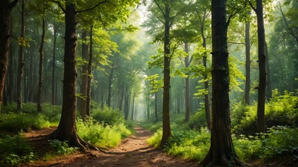 Obraz premium morning in the woods