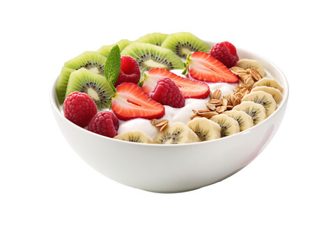 a bowl of fruit and yogurt