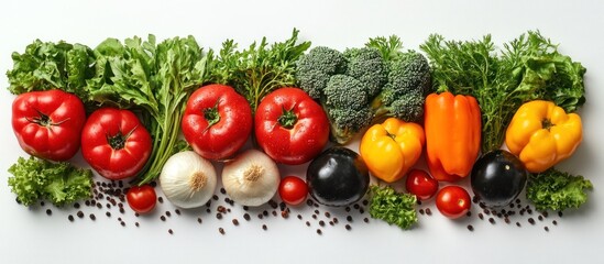 Vibrant Veggie Panorama: A Colorful Arrangement of Fresh Produce