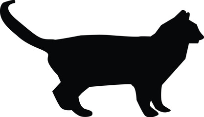 Black Cat Silhouette Elegant, Simple, Feline, Minimalist Design
