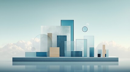 Fototapeta premium Abstract geometric city scene