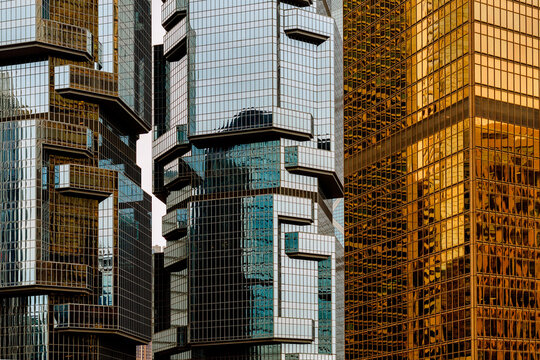 Architectural diversity in modern Hong Kong skyscrapers - Powered by Adobe