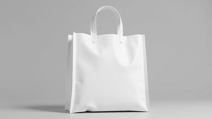 White bag on a gray background , mockup