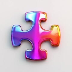 Obraz premium Classic jigsaw puzzle piece with bright colors and a glossy finish