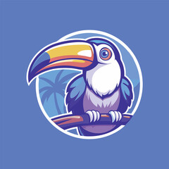 Vibrant Toucan Logo with Gradient and Colorful Plumes