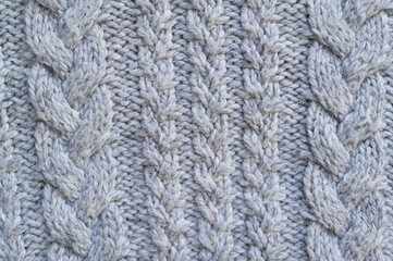 grey crochet braids as background, crochet fabric texture as background 