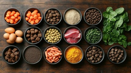 Variety of Dog Food Ingredients