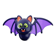 Halloween bat with purple wings perfect for spooky themed designs and Halloween decorations, adding a fun and whimsical touch