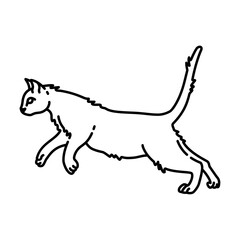 Cat jumping outline illustration. cat line illustration.