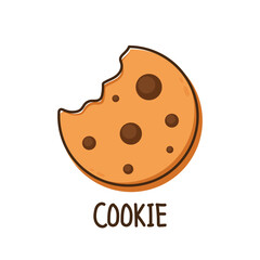 Cookie logo design. Cookie vector on white background. Cookie chocolate chip.