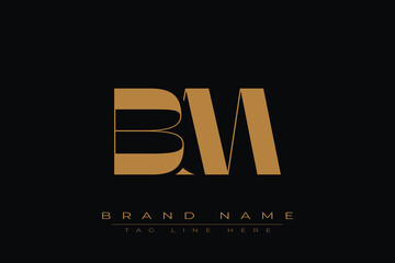 Obraz premium BM initial letter logo design. Letter B and M luxury alphabet letter logo icon template