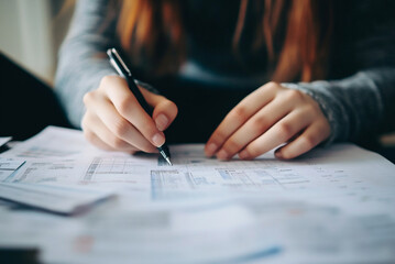close-up of a student’s hand handing in their completed test paper.
